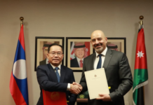 ลาวและจอร์แดนสถาปนาความสัมพันธ์ทางการทูตอย่างเป็นทางการในวันที่ 7 มกราคม 2569