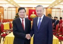 Lãnh đạo Lào thăm Việt Nam theo lời mời của Tô Lâm